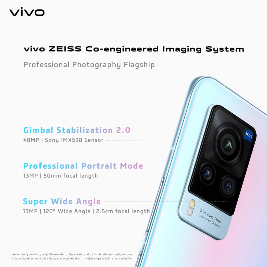 ZEISS-branded camera system Smartphone vivo X60